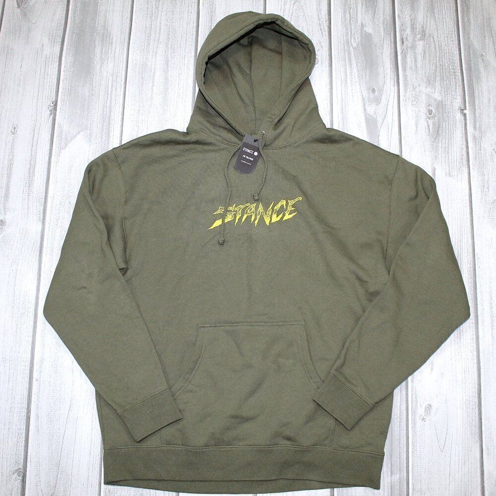 NEW Stance Pullover Hoodie Army Green The Palm Slayer Skull - Men's L